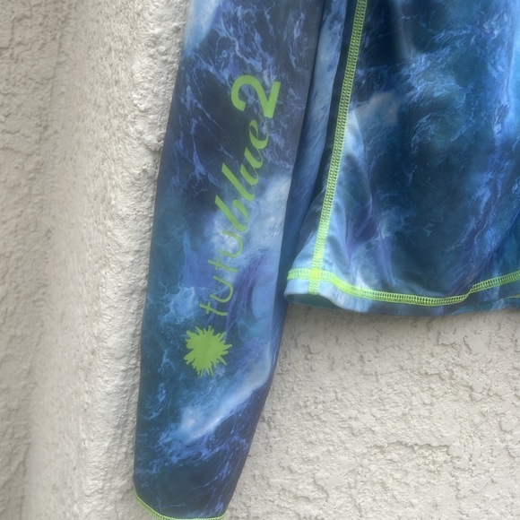 TUTU Blue Women's UPF50+ Long Sleeve  Blue Rashguard Zip Jacket Women's Size XXL - Picture 4 of 9